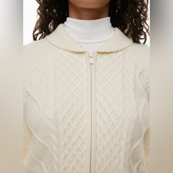 457 Sunday Best Gigi Sweater Cableknit Woven Cardigan Sweater Size Medium - Picture 4 of 10